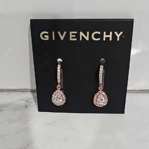 Givenchy Rose Gold and Silver Teardrop Earrings